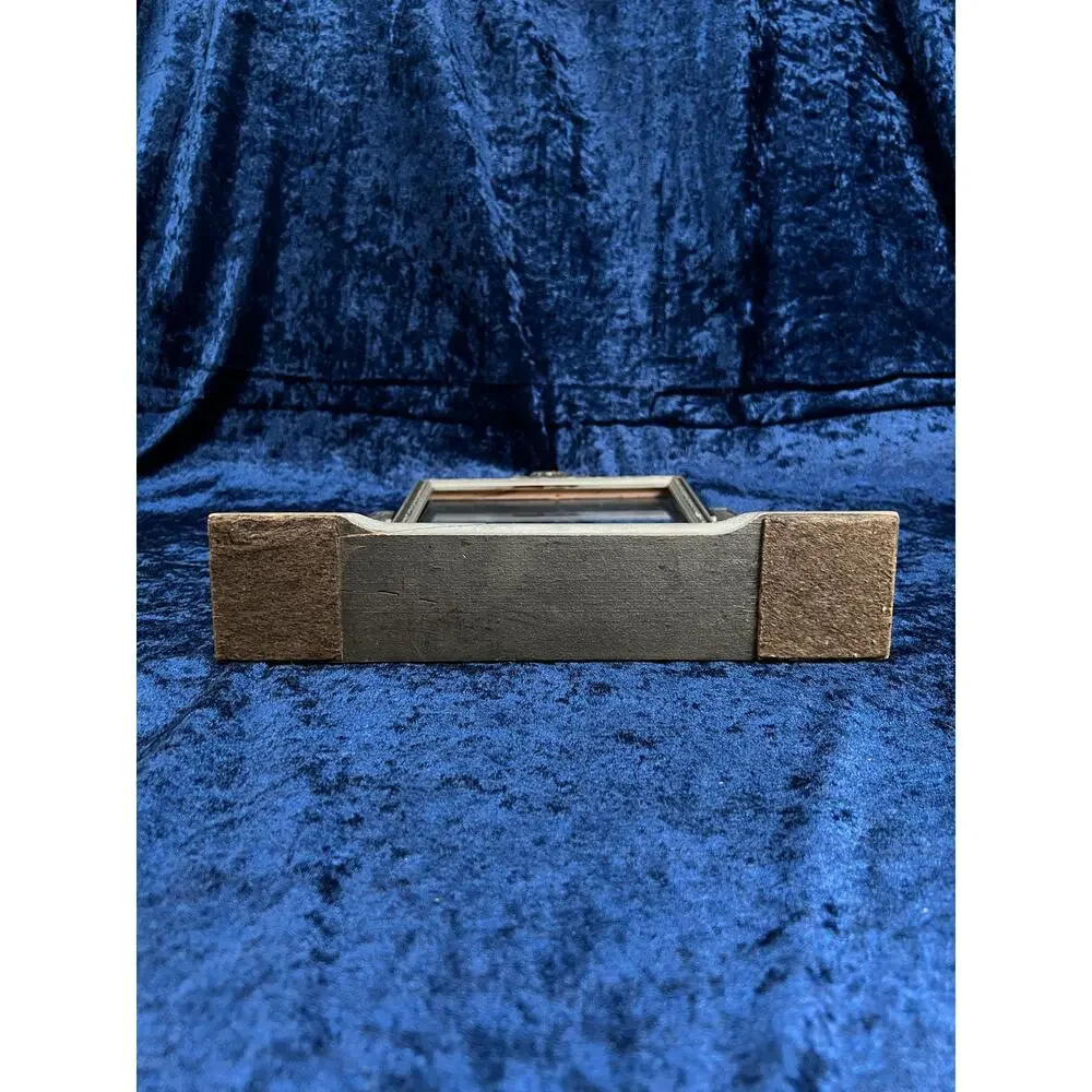 Antique Art Deco Tabletop Picture Frame – Silver Tone Ornate Tilt Design